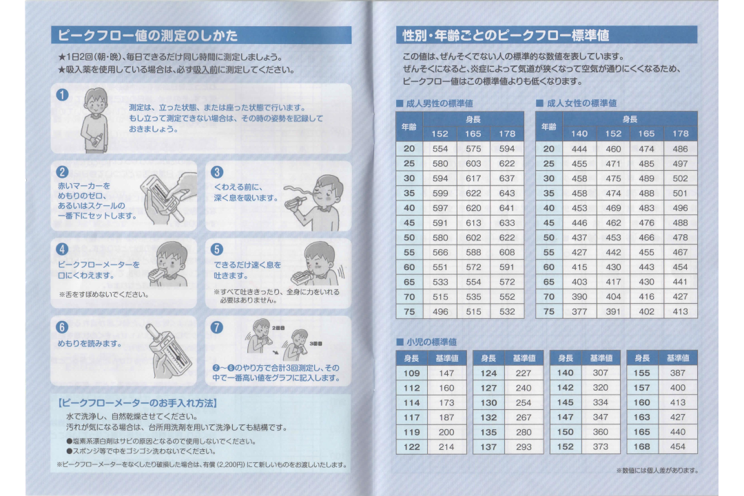 ピークフロー標準値